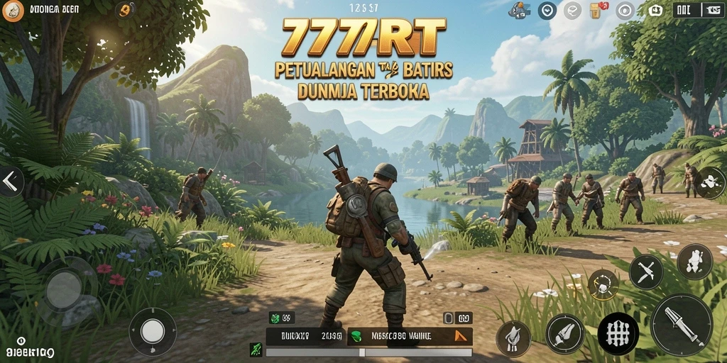Screenshot gameplay 777RT menunjukkan keindahan dunia terbuka yang luas.