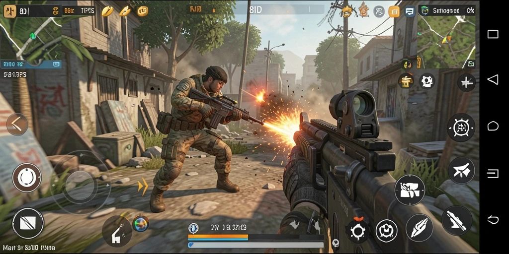 Tampilan utama gameplay TPS di 8ID yang seru.