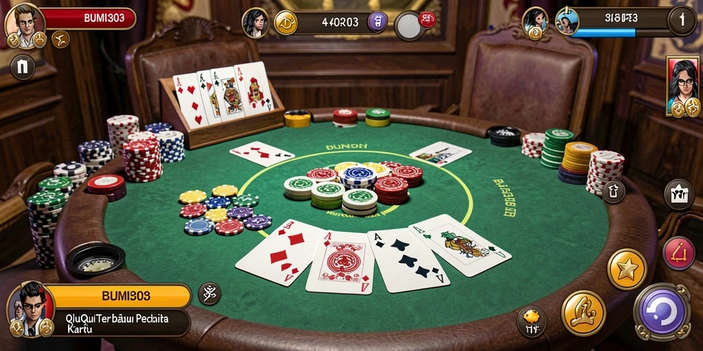 Tampilan gameplay seru di BUMI303, permainan QiuQiu yang mendebarkan.