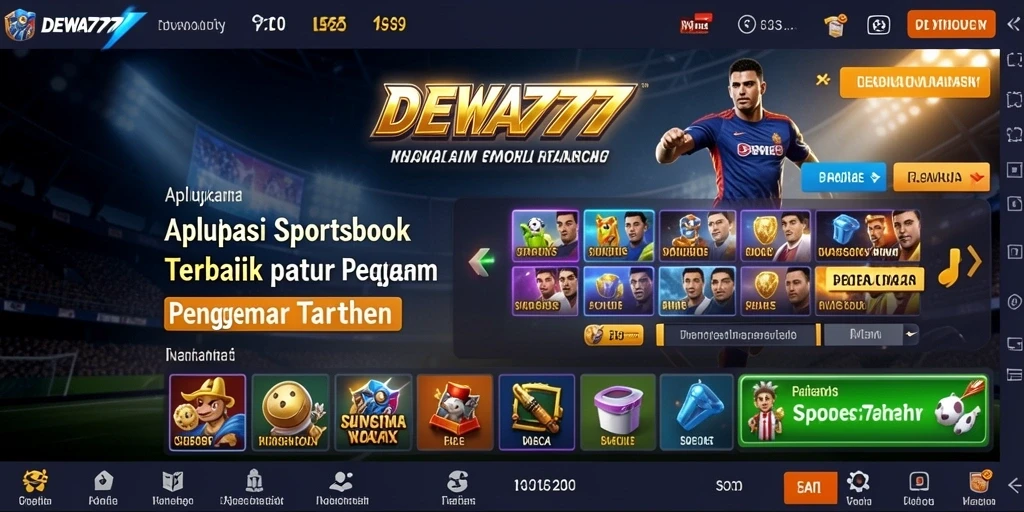 Tampilan antarmuka gameplay DEWA777 dalam taruhan olahraga.