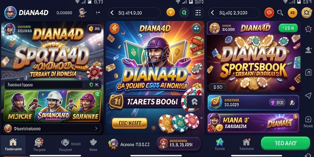 Tampilan antarmuka user-friendly DIANA4D saat bermain sportsbook.
