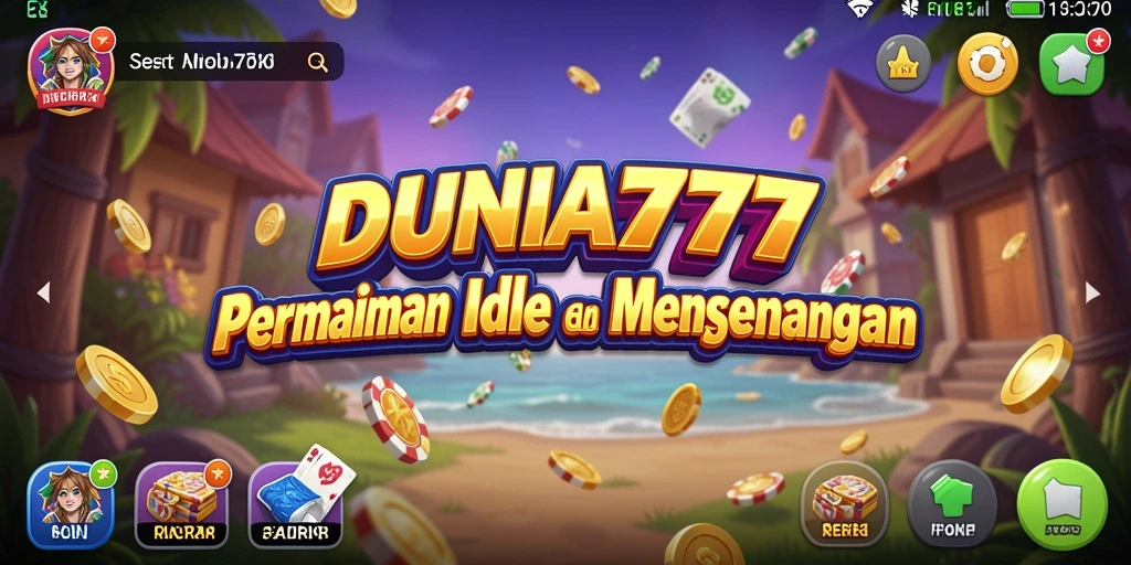 Tampilan gameplay DUNIA777 yang menarik dan penuh warna.