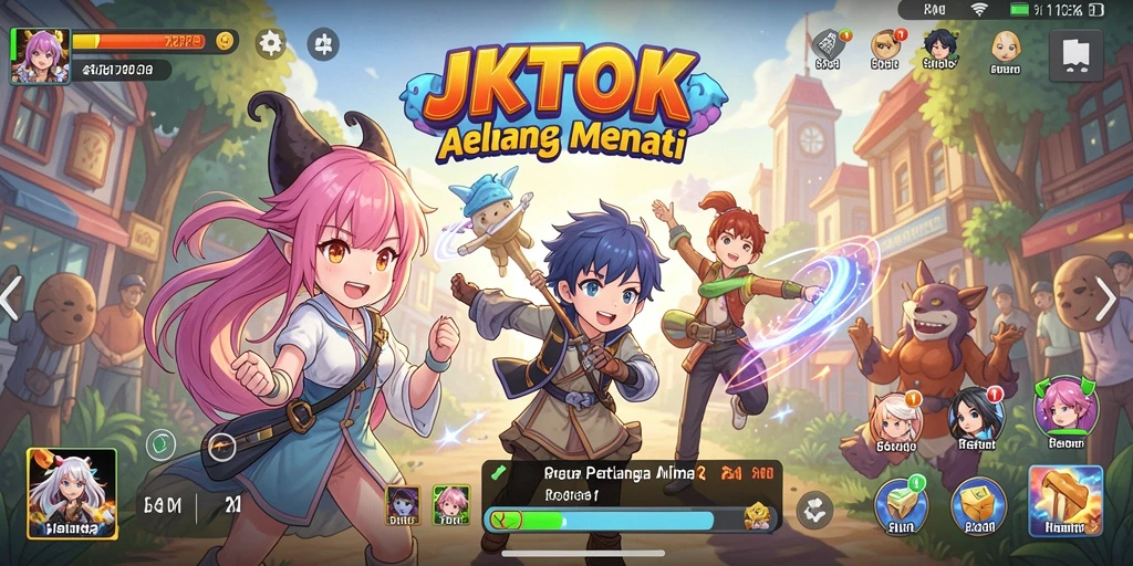 Screenshot JKTOK menampilkan petualangan yang seru dalam dunia Anime.