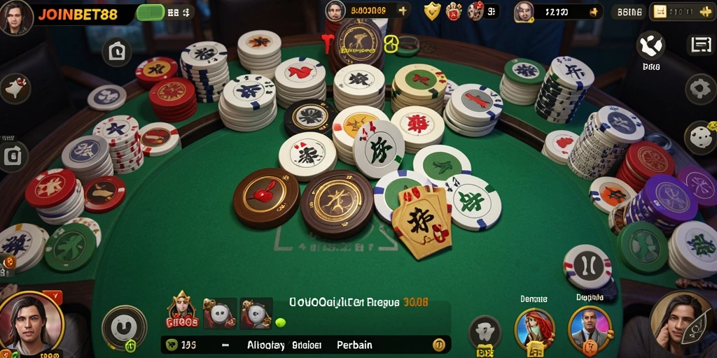 Screenshot permainan QiuQiu dari JOINBET88 menunjukkan aksi seru di meja.
