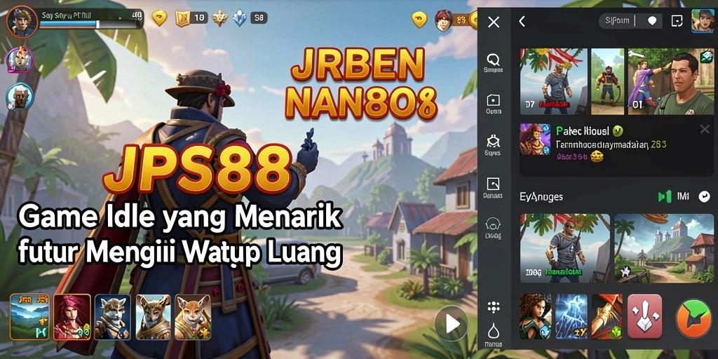 Screenshot gameplay JPS88 yang menunjukkan karakter lucu dan aktivitas Idle.
