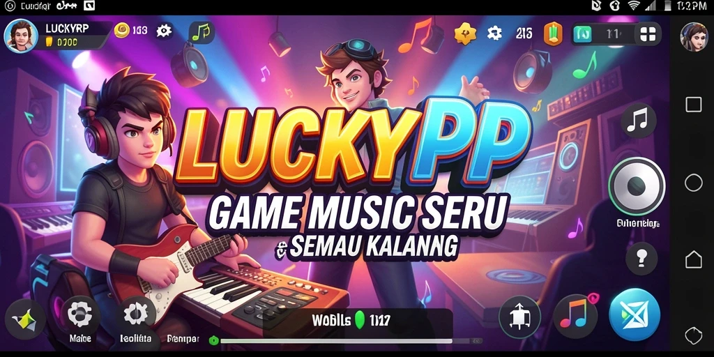 Tampilan gameplay seru LUCKYRP dengan berbagai tantangan musik.