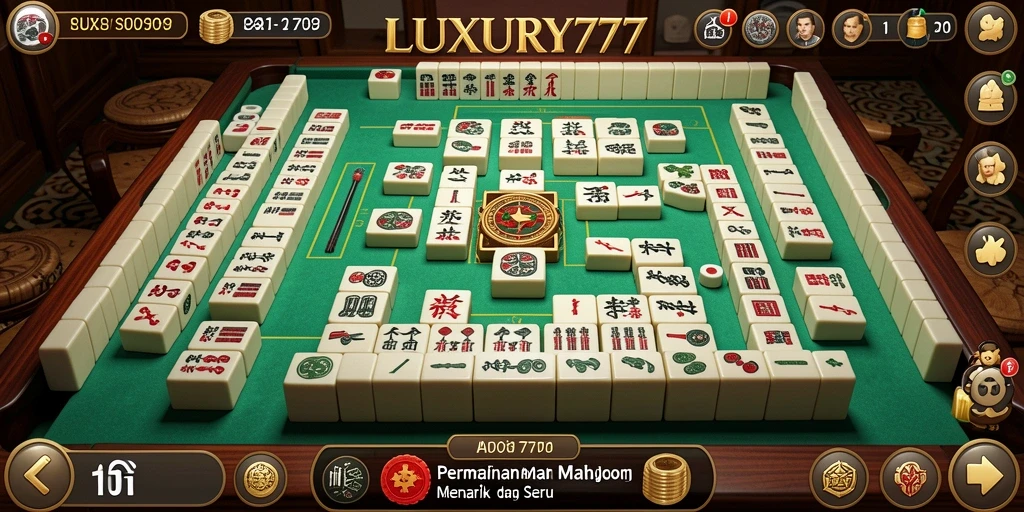 Tampilan utama gameplay LUXURY777 dengan tantangan Mahjong yang seru.