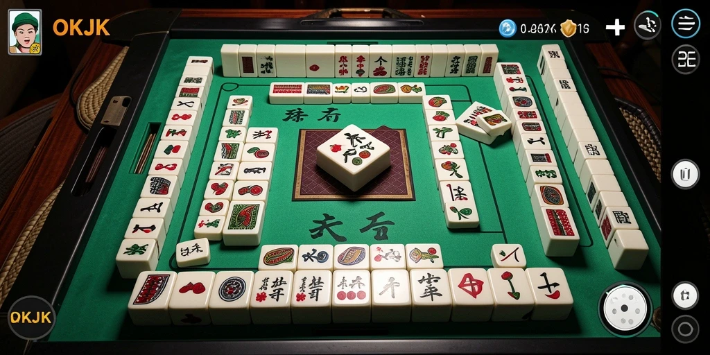 Tampilan gameplay seru dari OKJK saat mencocokkan ubin Mahjong.