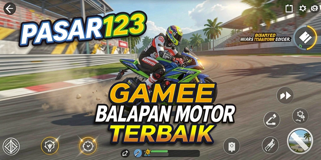 Tampilan gameplay PASAR123 dengan aksi balapan motor yang mendebarkan.