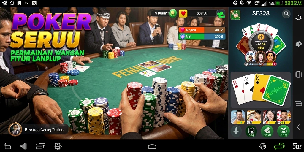 Screenshot SE328 menampilkan gameplay Poker yang seru dan interaktif.