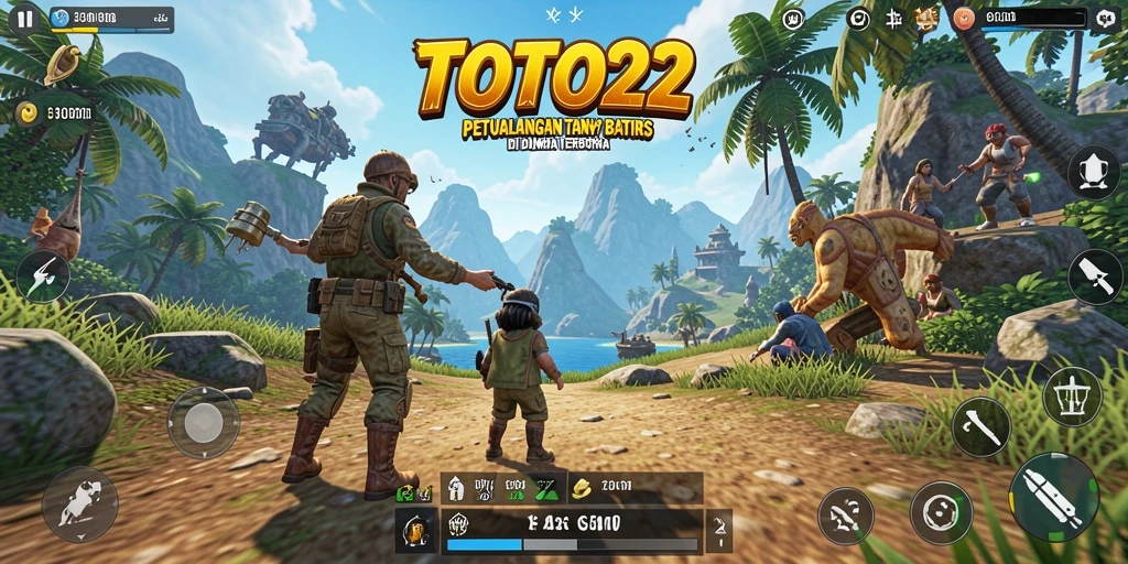 Screenshot gameplay TOTO22 menampilkan petualangan seru di dunia terbuka.